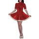 Wet Look PVC Leather Sheath Mini Dress Fashion Sexy Women Slim Fit Short Sleeve Ruffles Bodycon A-line Pleated Dress Vestido 7XL