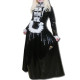 Sexy Maid Costumes Lace Tirmming Long Dress Sissy PVC Long Sleeve Lockable Stand Neck Dress Maid Uniform Dress Cosplay Fetish