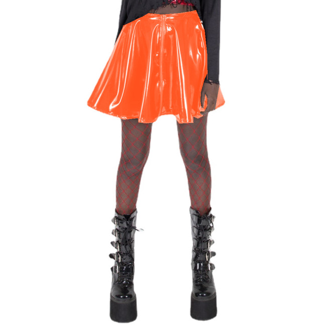 Sexy Shiny Glossy PVC Leather Elegant High Waist Pleated Mini Skirts Hip Hop Jazz Dance Party Clubwear Slim Gothic Vintage 7XL