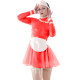 Glazing PVC Leather A Line Dress Transparent See Through Dress Gothic Clear Sheer Skater Dress With Apron Cosplay Costume S-7XL