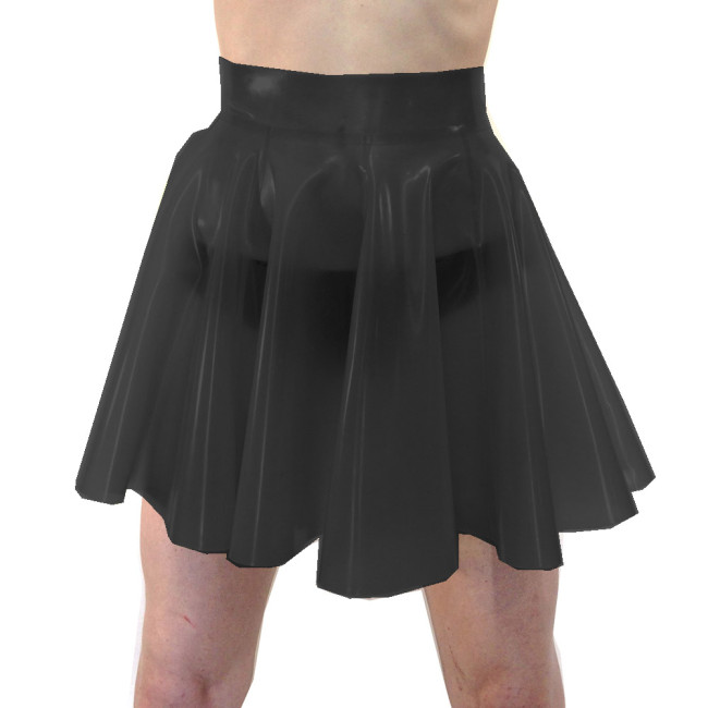Sexy Club Party Night Fashion Vinyl Clear PVC High Waist A-LINE Mini Skirt Skater Skirt Transparency Perspective Short Skirt 7XL