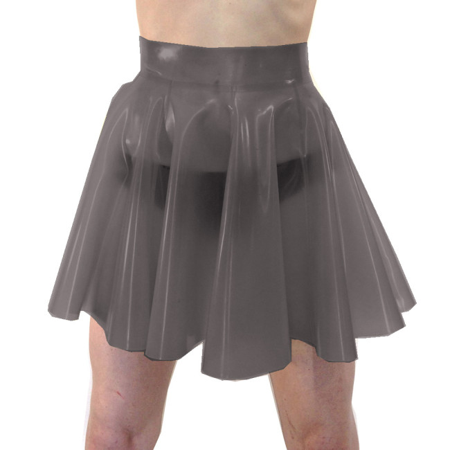 Sexy Club Party Night Fashion Vinyl Clear PVC High Waist A-LINE Mini Skirt Skater Skirt Transparency Perspective Short Skirt 7XL