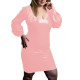 Sexy Women Wetlook PVC Leather Full Sleeve Mini Dress Scoop Neck Hobble Puff Sleeve Pencil Dress Slim Fit Robe Femme Vestidos