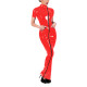 Elegant Vinyl PVC Leather Diagonal Zipper Long Pencil Dress Sissy Sexy Bodycon Pocket Decoration Hobble Dress Club Cocktail Gown