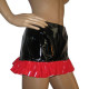 Gothic Sexy Sweet Glossy PVC Patchwork Sheath Ruffles Skirt Street Club Elastic Band High Waist Mini Skirts Women Clothing S-7XL