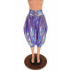 High Waist Hologram Laser Loose Exotic Midi Pants Womens Mens Capris Shiny Pumpkin Bloomer Pants Vinyl Knee-Length Bottom Shorts