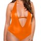 Women Sexy Shiny Metallic Novelty One Piece Deep V-neck Hollow Out Bodysuit Backless Skinny Leotard Body Suit Clothes Party Club