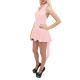 Wet Look PVC Sleeveless Halter Neck Irregular Hem Mini Skirt Dress Asymmetric Tail Dress Party Club High Street Vestidos S-7XL