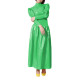 Wetlook PVC Full Sleeve Sheath Maxi Dress Half High Neck Puff Sleeve Flare Long Dress High Street Party Clubwear Vestidos S-7XL