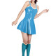 Sexy Novelty Women PVC Strap Cami Sheath Mini Dress Fetish Lingerie Costume Women Ruffles Hem A-line Dress Party Clubwear S-7XL