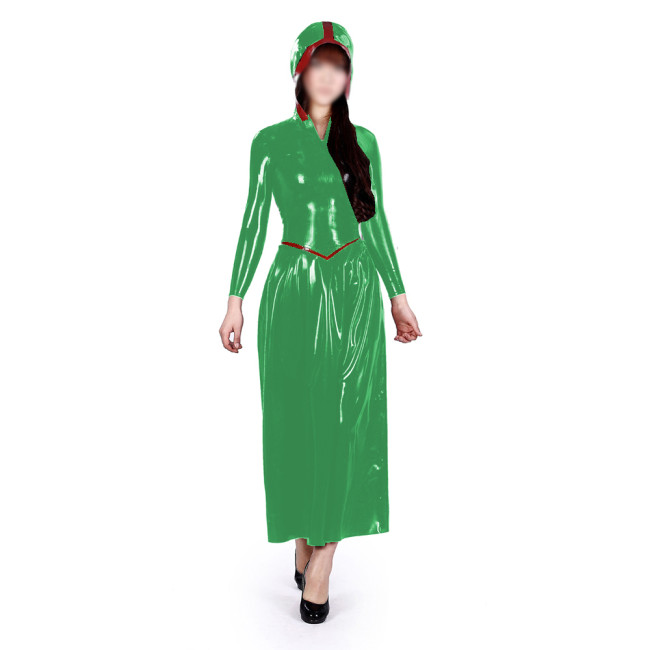 Sexy Women Patchwork Long Sleeve Slim Fit Madi Dress Vestidos V-neck Long Flare Dress Vintage Party Clubwear High Street S-7XL