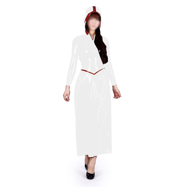 Sexy Women Patchwork Long Sleeve Slim Fit Madi Dress Vestidos V-neck Long Flare Dress Vintage Party Clubwear High Street S-7XL