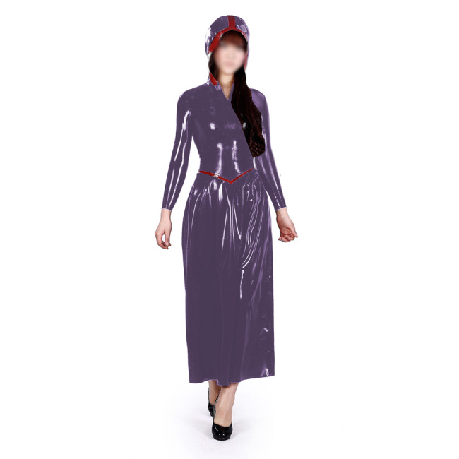 Sexy Women Patchwork Long Sleeve Slim Fit Madi Dress Vestidos V-neck Long Flare Dress Vintage Party Clubwear High Street S-7XL