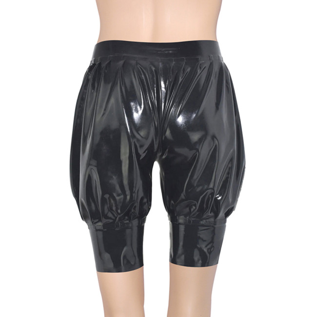 Mens Womens Stretch PVC Leather Shorts Sexy Glossy Latex Look High Waist Boxer Shorts Sexy Exotic Bloomers Hot Pants Clubwear