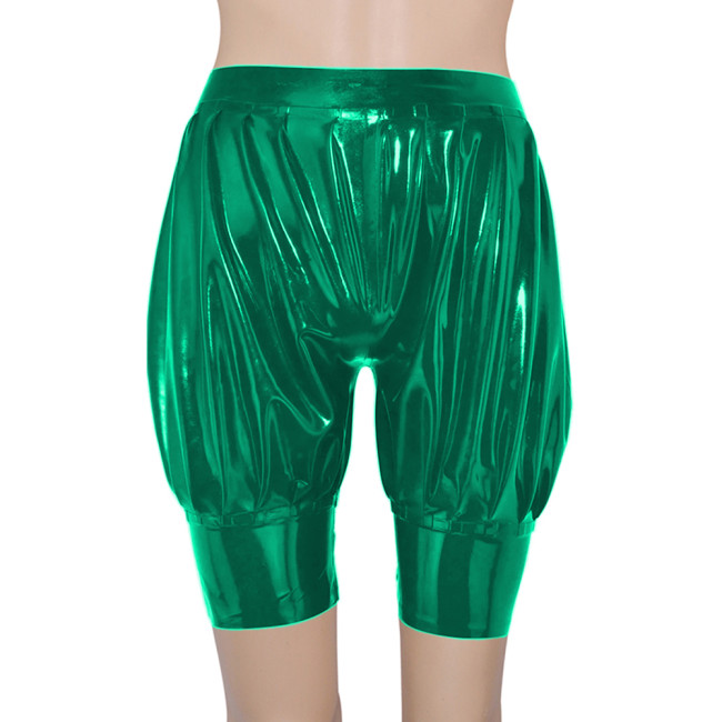 Mens Womens Stretch PVC Leather Shorts Sexy Glossy Latex Look High Waist Boxer Shorts Sexy Exotic Bloomers Hot Pants Clubwear