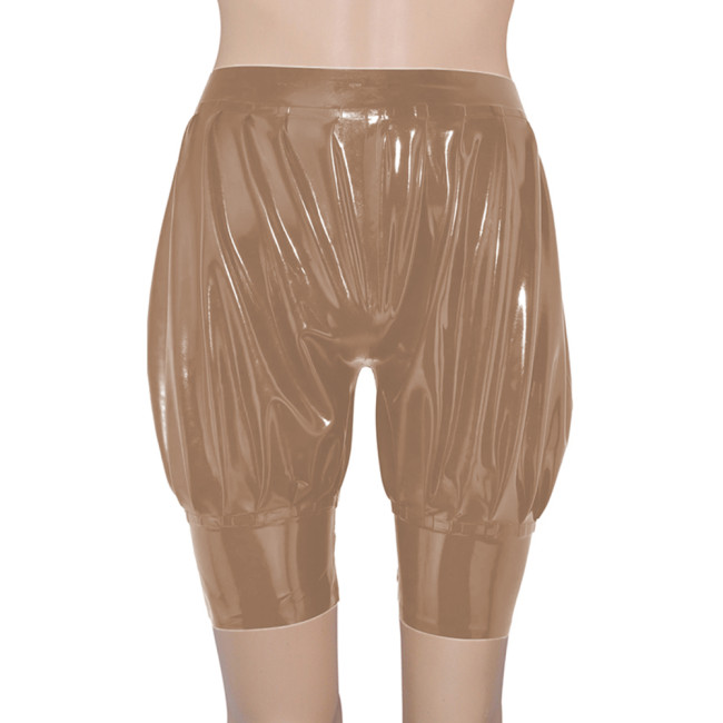 Mens Womens Stretch PVC Leather Shorts Sexy Glossy Latex Look High Waist Boxer Shorts Sexy Exotic Bloomers Hot Pants Clubwear