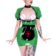 Sexy Shiny PVC Open Chest Apron Nurse Uniform Exotic Party Hip Exposed Bodycon Mini Dress Fetish Cosplay Costumes Role Play Set