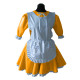Sissy Lolita Lockable Short Sleeve Maid Uniforms Ruffles Trims Vinyl PVC Leather Maid Dress Unisex A-line Cosplay Maid Outfits