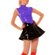 Fashion Patchwork Shiny PVC Leather Mini A-line Dresses for Women Party Prom Female High Neck Sleeveless Slim One Pieces Dress