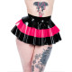 Sexy Women Wetlook PVC Patchwork Three-layers Mini Skirt Faux Latex A-line Skirt Party Club High Street Cake Skirt Hip Hop S-7XL