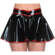 Wetlook PVC High Waist A-line Mini Skirt Kawaii Vintage Sexy Club Patchwork Faux Latex Slim Short Skirt Korean Fashion Clothing