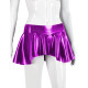 Sexy Low Waist Vinyl PVC Leather Micro Mini Skirt Women A-line Irregular Ruffles Short Skirts Female Wet Look Club Skirts Fetish