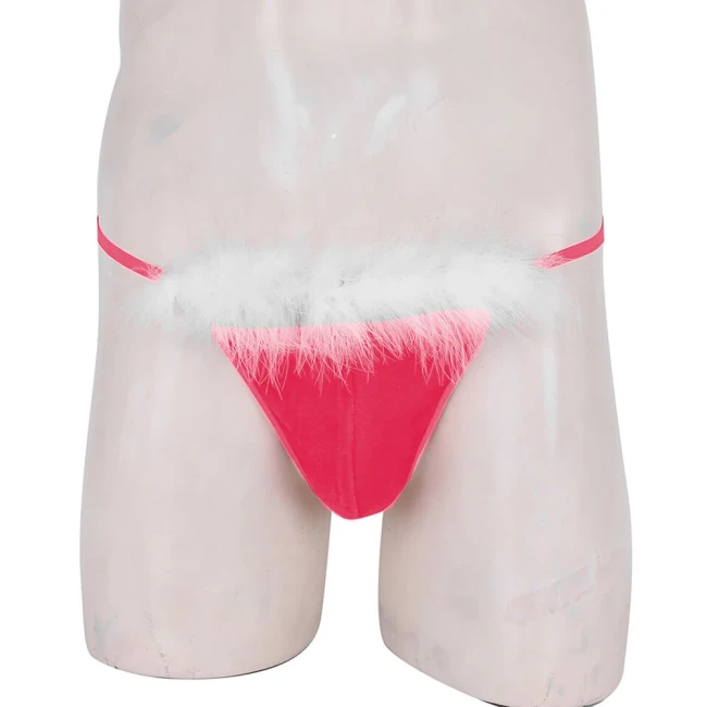 Shiny Velvet Men's Underwear Christmas Briefs Santa Claus Sissy Panties Thongs Women Sexy Lingerie Strings Costume XMAS Party