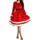 Sexy Round Neck A-LINE Long Dress XMAS Party Club Shiny Velvet Long Sleeve Dress Christmas Santa Claus Costume Evening Women 7XL