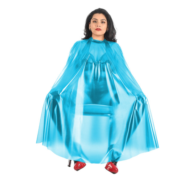 Fetish Plastic See Through Capes Sleeveless Clear Transparent Crew Neck Button Capes Private Party Man Women Stage Show Costumes