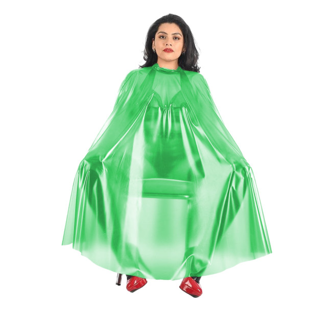 Fetish Plastic See Through Capes Sleeveless Clear Transparent Crew Neck Button Capes Private Party Man Women Stage Show Costumes