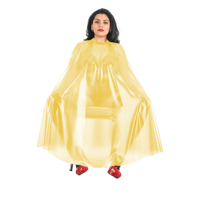 Fetish Plastic See Through Capes Sleeveless Clear Transparent Crew Neck Button Capes Private Party Man Women Stage Show Costumes