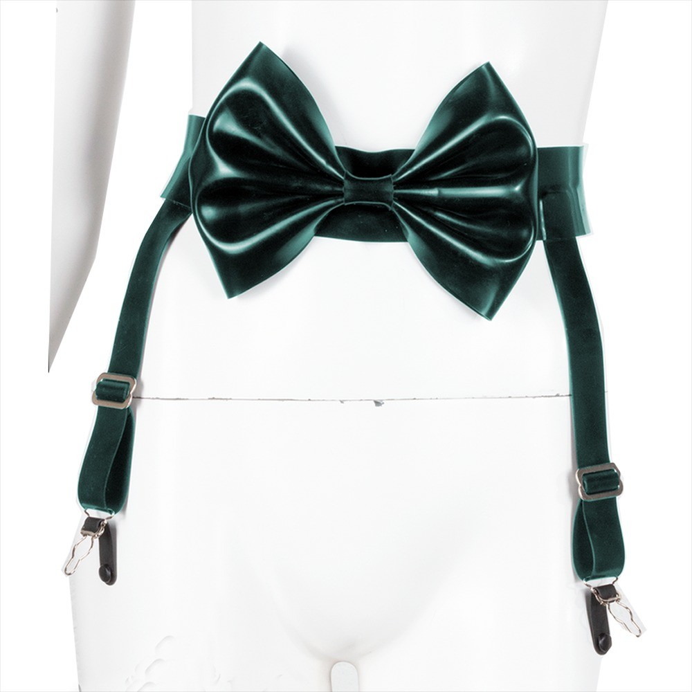 Glossy PVC Leather Sexy Bondage Waist Garter Erotic Lingerie Female Bow  Thigh Highs Stockings Garters Belt
