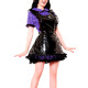 Sissy Sweet Lace Trims Puff Short Sleeve Peter Pan Collar A-line Maid Dress with Apron Unisex Cosplay Party French Maid Uniforms