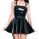 Wetlook PVC Leather Dress with Garter Sissy Sexy Sleeveless Strapless Mini Dress Women Party Club Street Night Vestido Hot Girls