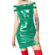 Wetlook PVC Women Slash Neck Sexy Bodycon Mini Dress Faux Latex Off Shoulder Sheath Dress Vestidos Night Club Party Streetwear