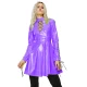Women PVC Long Sleeve Gothic Dress Vinyl  Hollow Out  A-Line Dress High Waist  Above Knee Mini Party Dress Plus Size 7XL