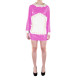 PVC Leather Loose Full Sleeve Mini Dress Sexy Patchwork Women Wetlook Faux Latex Ruffles Peter Pan Neck Dress With Apron Party