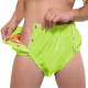 Sissy Sexy Double Layer Splicing Briefs Vinyl PVC Leather Button-up Exotic Panties Nightclub Cosplay Underwear Wetlook Lingere