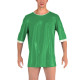 Mens Sexy Wet PVC Leather Hollow Out Back Round Neck T-Shirt Tops Cosplay Costume Half Sleeve Exotic Medical Clothing Clubwear