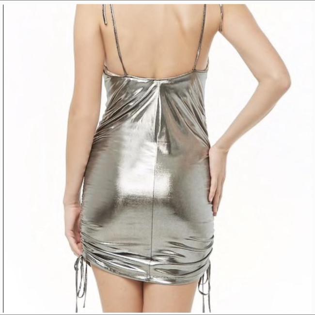 Sexy Shiny Metallic Sleeveless Folds Spandex Dress Fuax Leather Lace-up Strap Bodycon Dress Party Club Outfits Streetwear Women