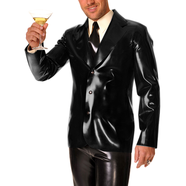 Men's Long Sleeve Vinyl PVC Leather Lapel Collar Coat Night Party Club Outfits Latex Look Business Jacket for Casual Wear 7XL