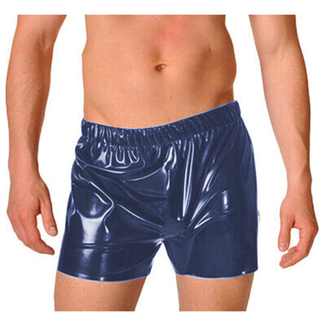 Wetlook PVC Leather Novelty Elastic Waist Shorts Men Boxer Shorts Sexy Lingerie Short Pants Fetish Party Clubwear Costumes S-7XL