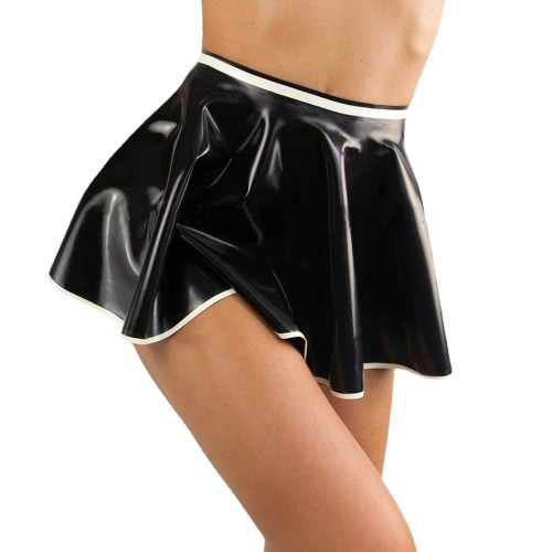 Wetlook PVC Leather A-line Skater Skirt Sissy Fashion Patchwork Short Skirts Party Club Outfits Sexy High Waist Mini Skirt