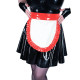 Ruffles Lolita Faux Latex Look Maid Dress Apron Club Lace Up Cosplay Glossy PVC Leather Fetish Apron Rave Party Maid Accessories