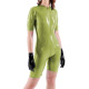 Wetlook Womens PVC Leather Playsuit Short Sleeve Zipper Front Crotch Bodysuits Sexy Club Jumpsuit Faux Latex Bodysuit Lingerie