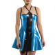 Nightclub Sexy Halter Neck Spaghetti Strap A-line Dress Women Patchwork Shiny PVC Leather Party Dress Female Bodycon Mini Dress