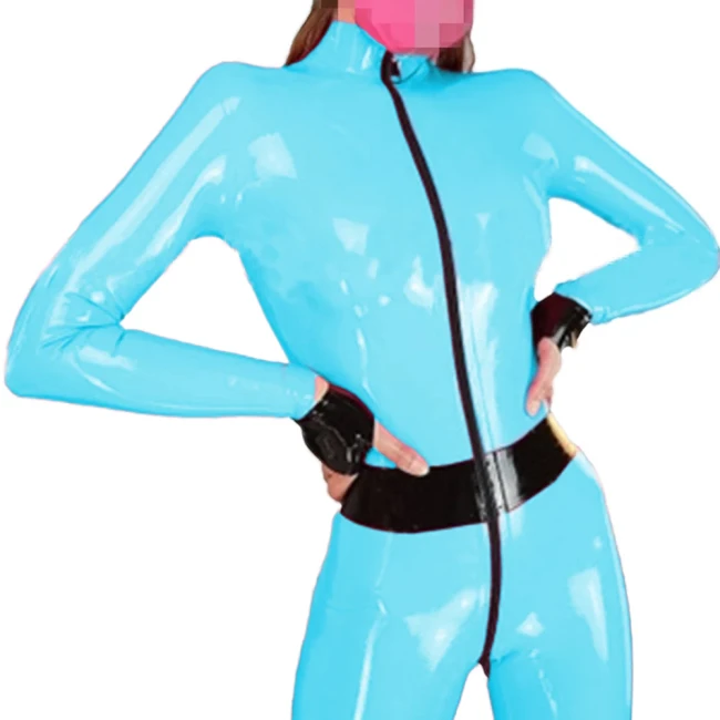 Sexy Erotic Open Crotch Glossy PVC Leather Catsuit Faux Latex Bodycon Crotchless Jumpsuit Zentai Bodysuit Party Clubwear S-7XL