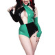 Sexy Halter Backless Shiny PVC Leather Clown Cosplay Bodysuit with Gloves Female Carnival Party Clothing Sissy Patchwork Rompers