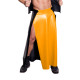 Men Punk Patchwork Skirts Nightclub Glossy PVC Leather Button-up Solid Male Skirts Sissy Sexy Slit Bottoms Stage Party Clubwear