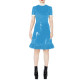 Elegant Knee Length Bodycon Dresses Shiny PVC Leather High Neck Short Sleeve Party Dress Female Slim Ruffles Dress Club Vestidos